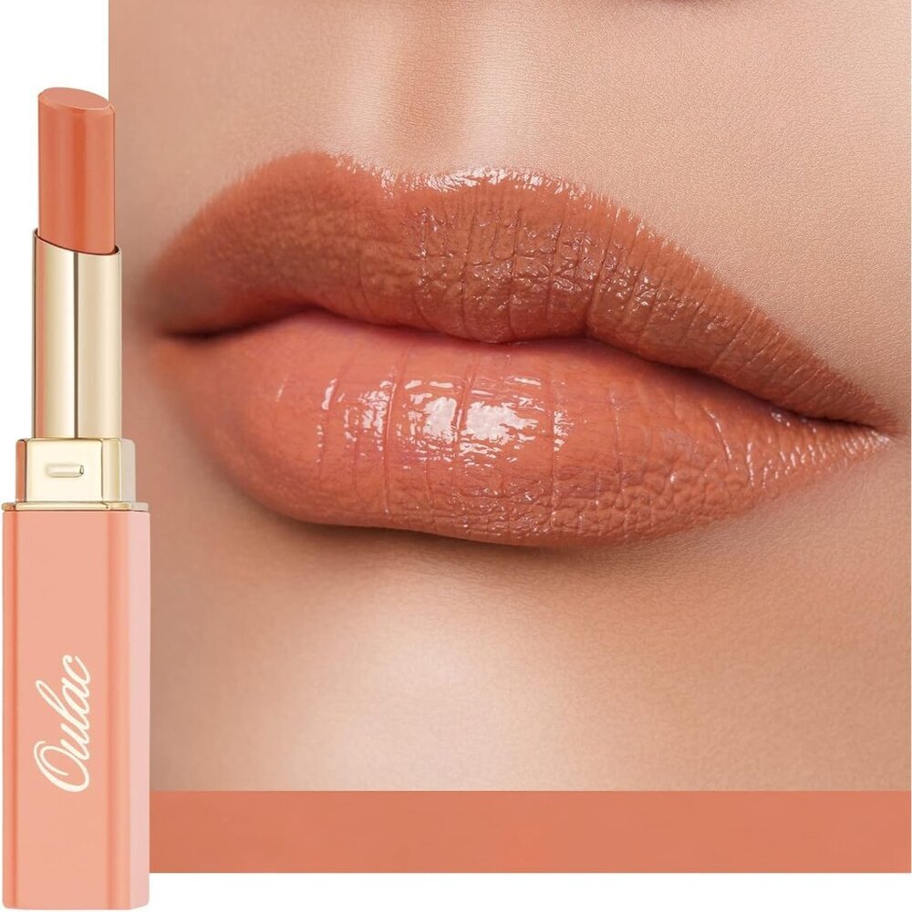 🆕 Nude Peach Lipstick Moisture Tinted Lip Balm Coverage Vegan Cruelty-Free